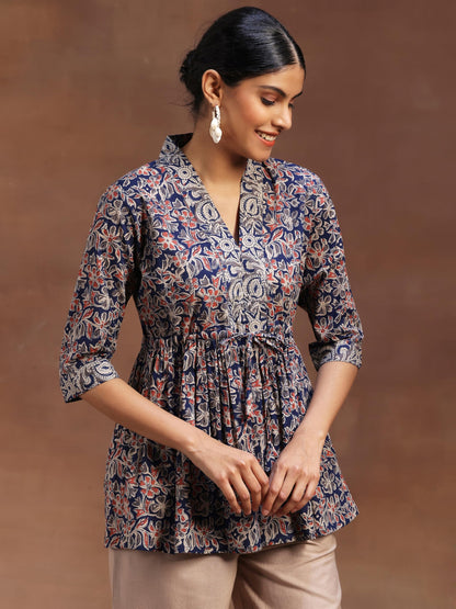 Libas Womens Printed Cotton A-Line Kurti For Women