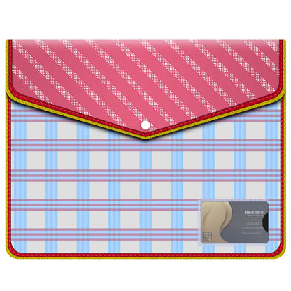 Fedus Documents Holder Envelope Folder, Stylist Printed File Storage Bag With Snap Button Transparent Plastic File For Documents