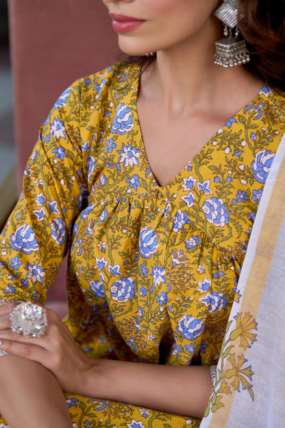 KLOSIA Viscose Women Printed Kurta Pant With Dupatta | Ethnic Set | Kurta Set For Women | Kurta Set With Dupatta