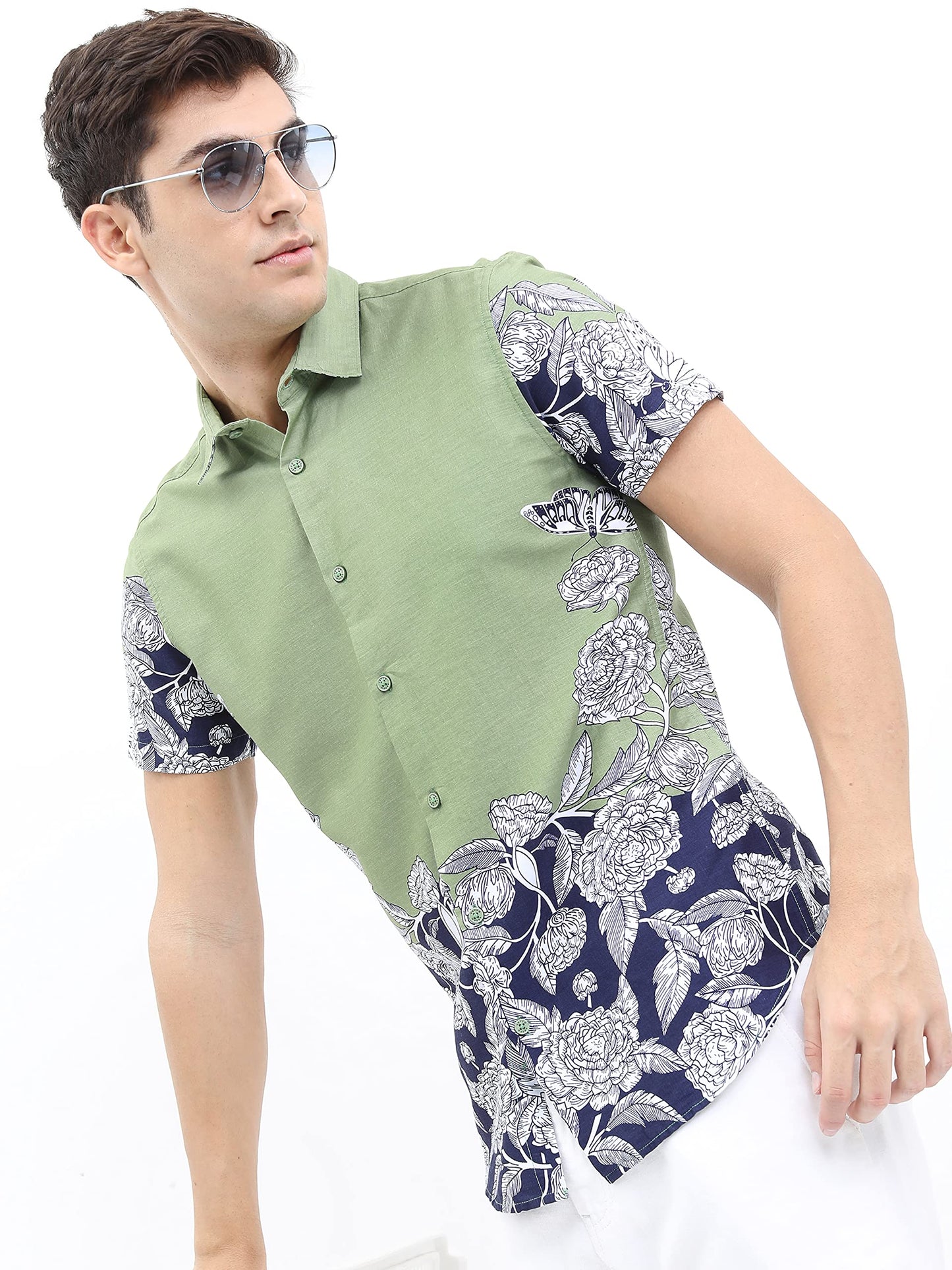 Ketch Men Olive Slim Fit Shirt