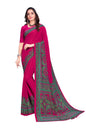 Vimla WomenS Multi Crepe Silk Uniform Saree With Blouse - Elegant Office Wear, Comfortable And Durable, Vibrant Colors, Easy Ma