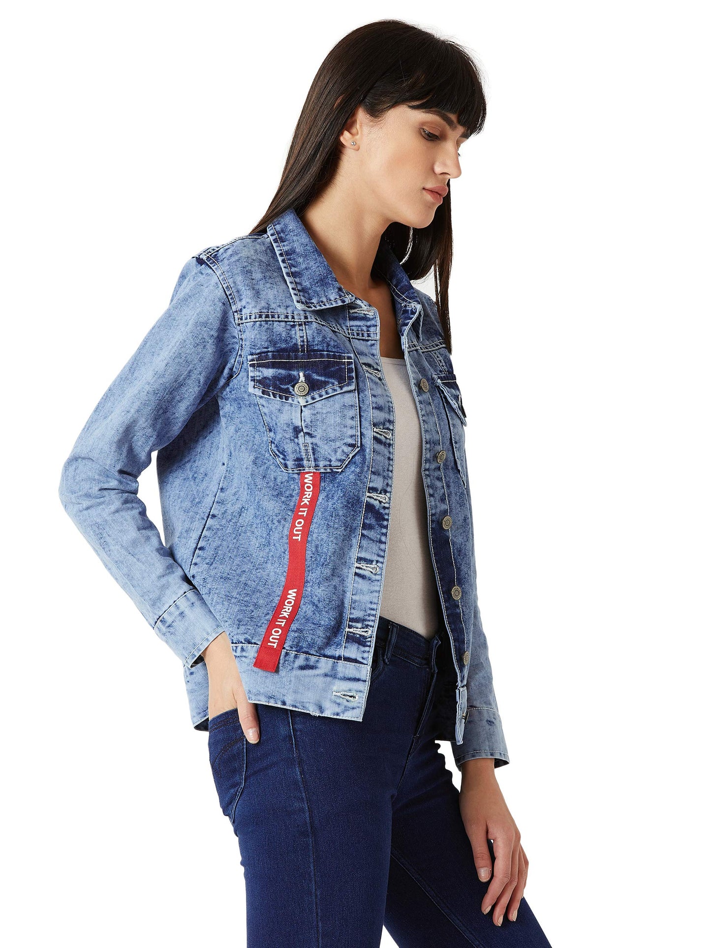 Miss Chase Womens Collared Full Sleeve Denim Jacket (MCAW19DEN05-56-350-06, Baby Blue, XL)