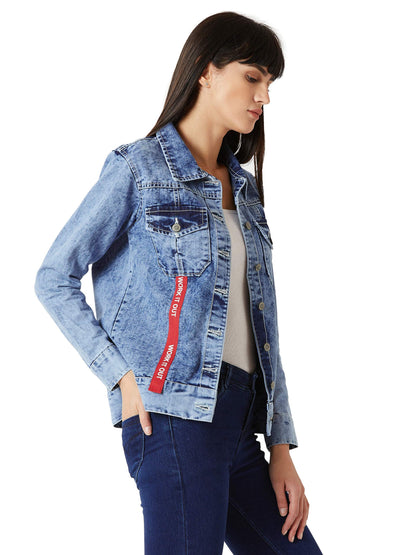 Miss Chase Womens Collared Full Sleeve Denim Jacket (MCAW19DEN05-56-350-06, Baby Blue, XL)