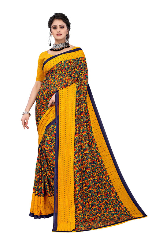 ANNI DESIGNER Womens Georgette Saree with Blouse (NAMRATA)