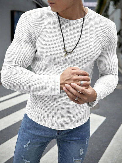Noble Monk MenS Relax Fit Cottonblend Full Sleeve Solid T-Shirt For Men |Round Neck Full Sleeve T Shirts For Men White