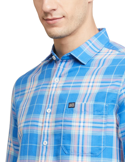 The Indian Garage Co Mens Regular Fit Shirt (1122-SHCCCPYD-07-01_Blue