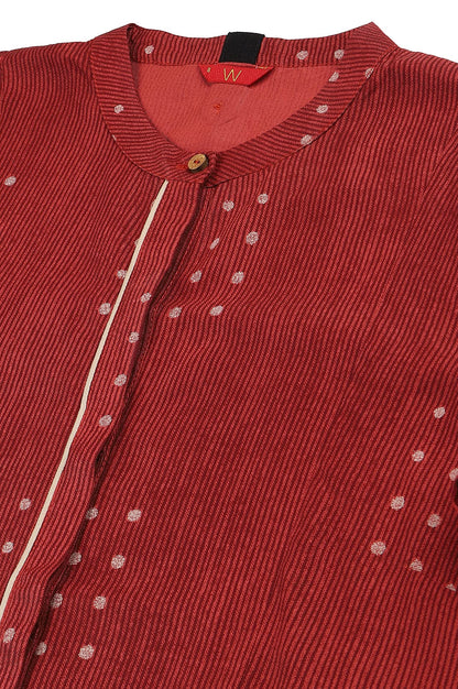 W Red Geometric Printed Regular Kurta for Womens Fashion