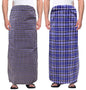 Weavers Villa MenS 100% Cotton Multicolored Unstiched Lungi (2 Mtrs) - Pack Of 2
