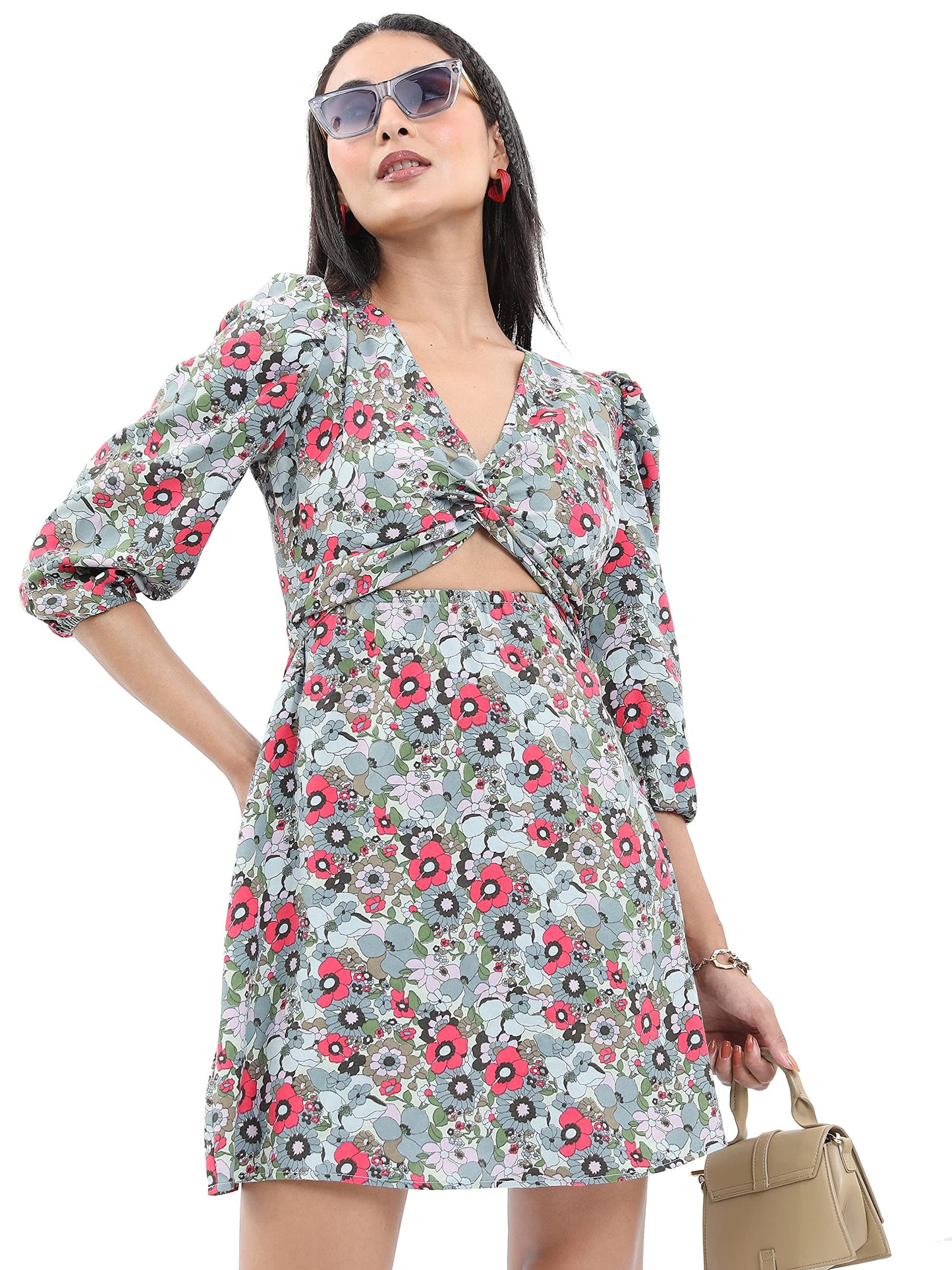 Ketch Women'S Polyester Modern Midi Casual Dress (Khj6000095_Mint Green