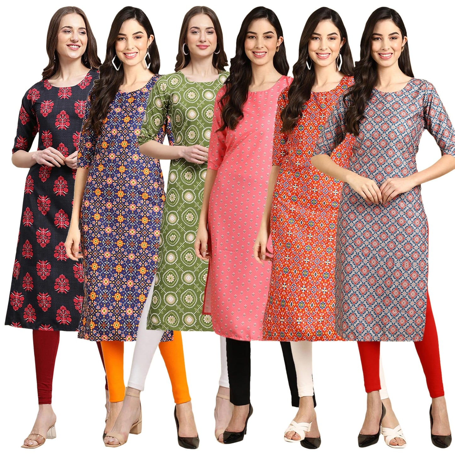 Pinkmint WomenS Crepe Solid Regular Kurti (Ks01_Multicolor3