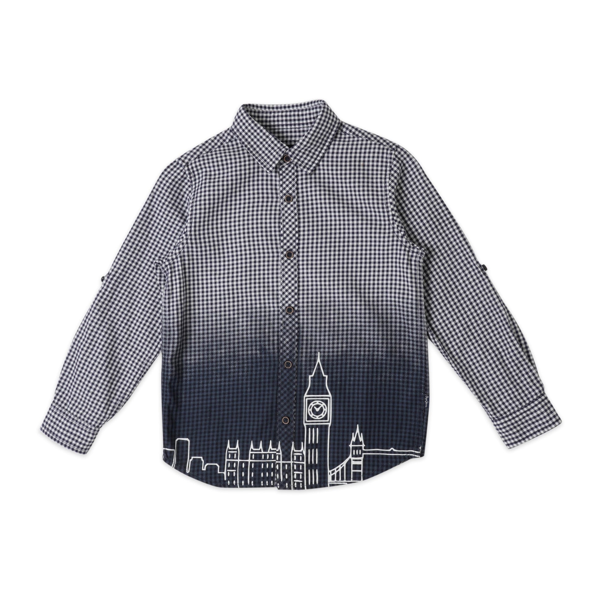 Pepe Jeans BoyS Checkered Regular Fit Shirt (Pb302388_Blue