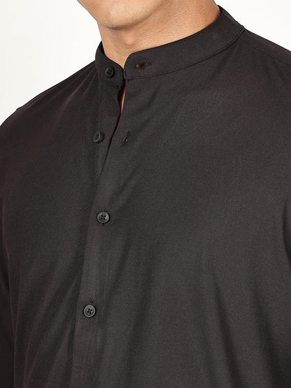 Thomas Scott Mens | Premium | Mandarin Collar | Slim Fit | Long Sleeves | 4 Way Stretch | Coolmax | Knitted | Casual | Shirts f