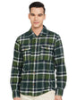 The Indian Garage Co Green Regular Fit Spread Collar Checkered Long Sleeves Shirt