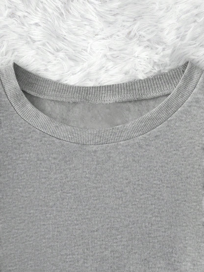 TAGAS Womens Fleece Regular Fit Pullover Round Neck Sweatshirt || Winter Wear (WSS-1) Grey