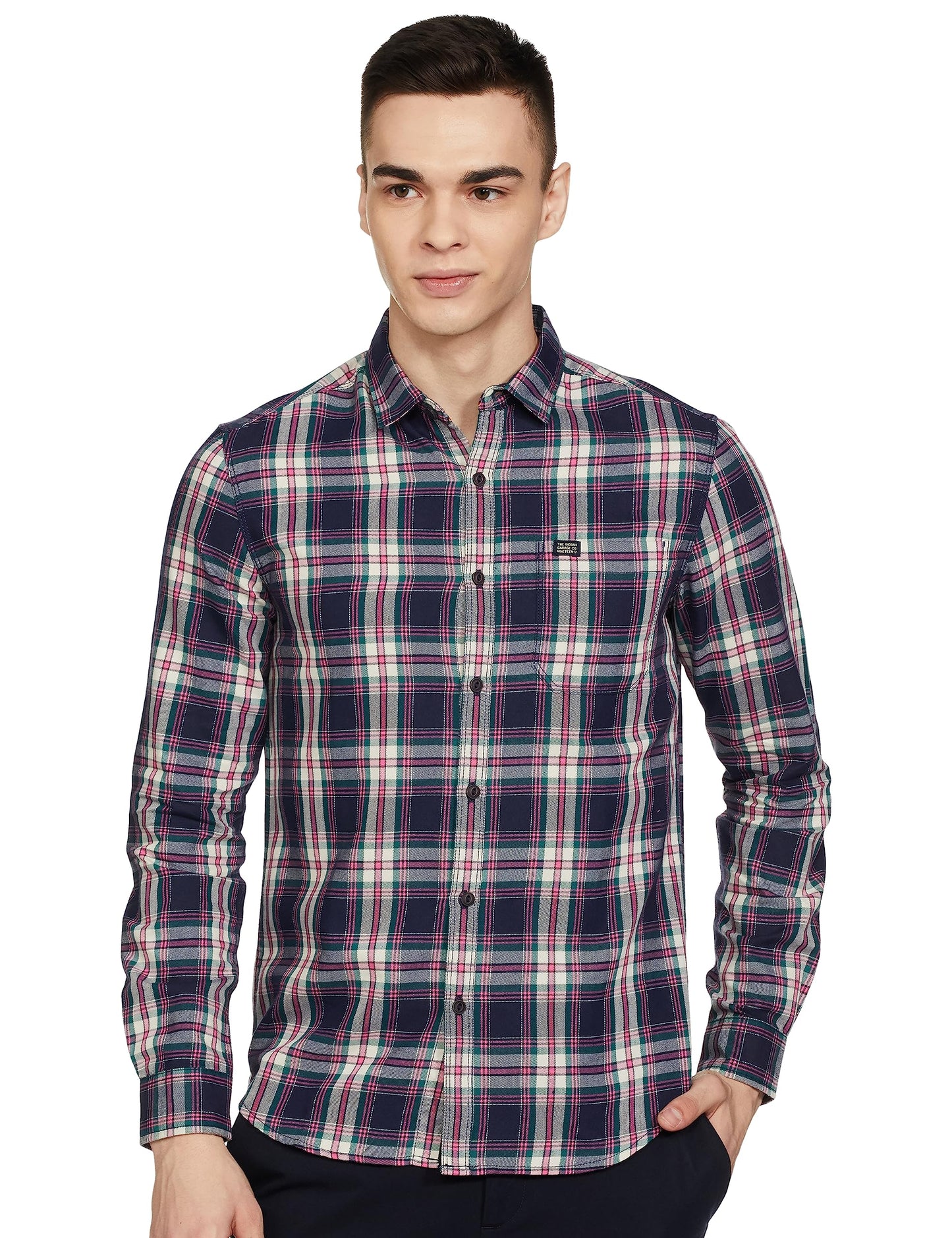 The Indian Garage Co Men Multicolor Checkered Slim Fit Casual Shirt