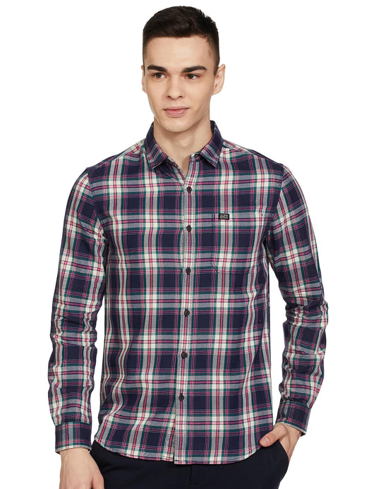 The Indian Garage Co Men Multicolor Checkered Slim Fit Casual Shirt