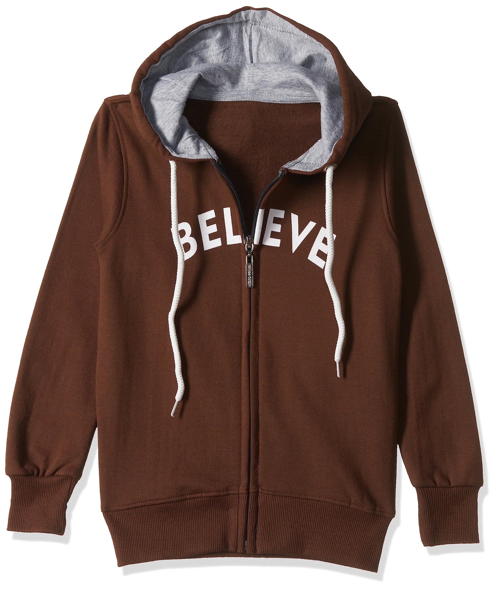 T2F Cotton Hooded Neck Regular Fit Hoodie (Boys-SS_35_Brown