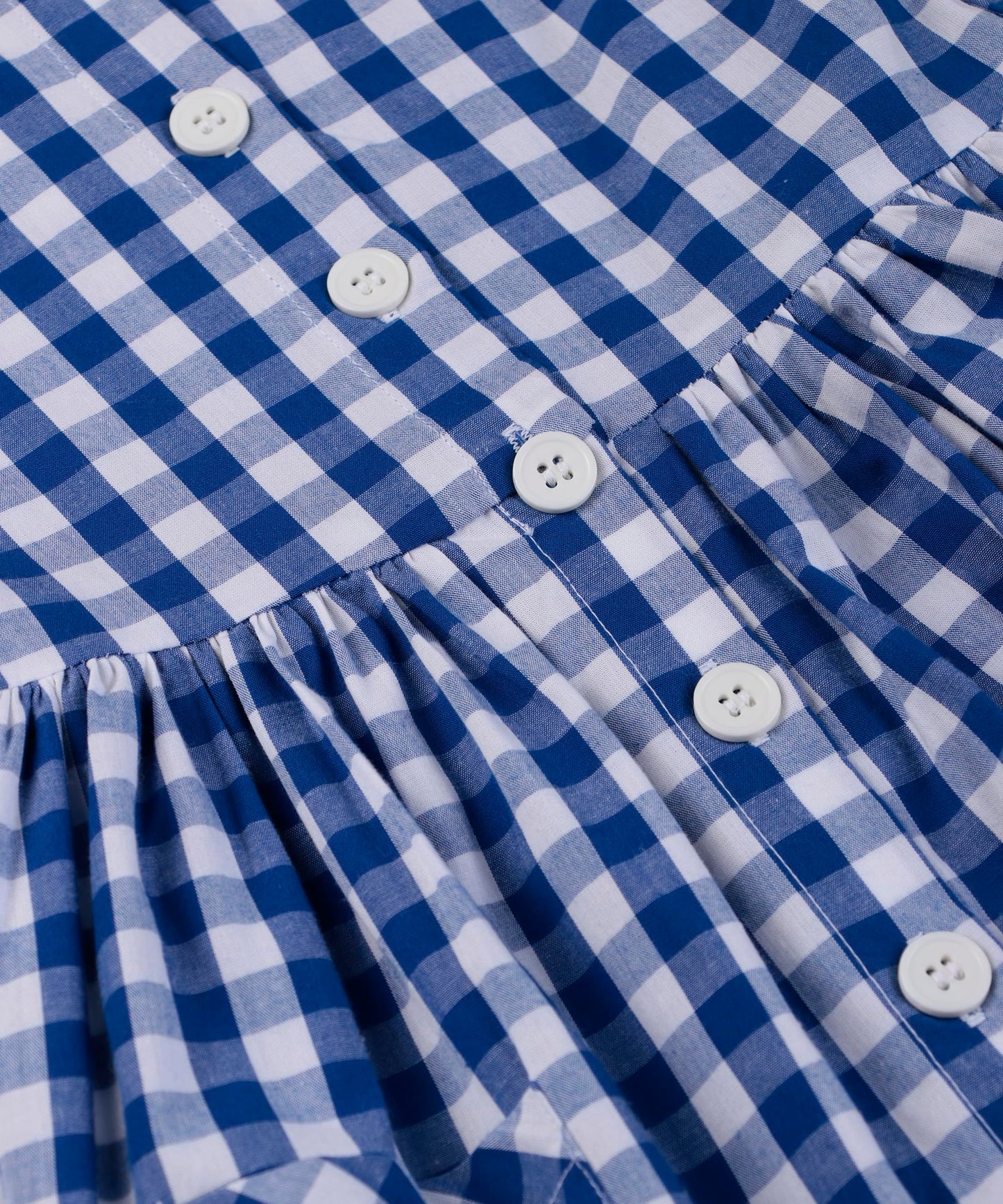 Beebay Kids Girls Y/d Check Button Through Dress Blue