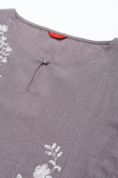 W for Woman Cotton Women Dusk Embroidered Regular Kurta
