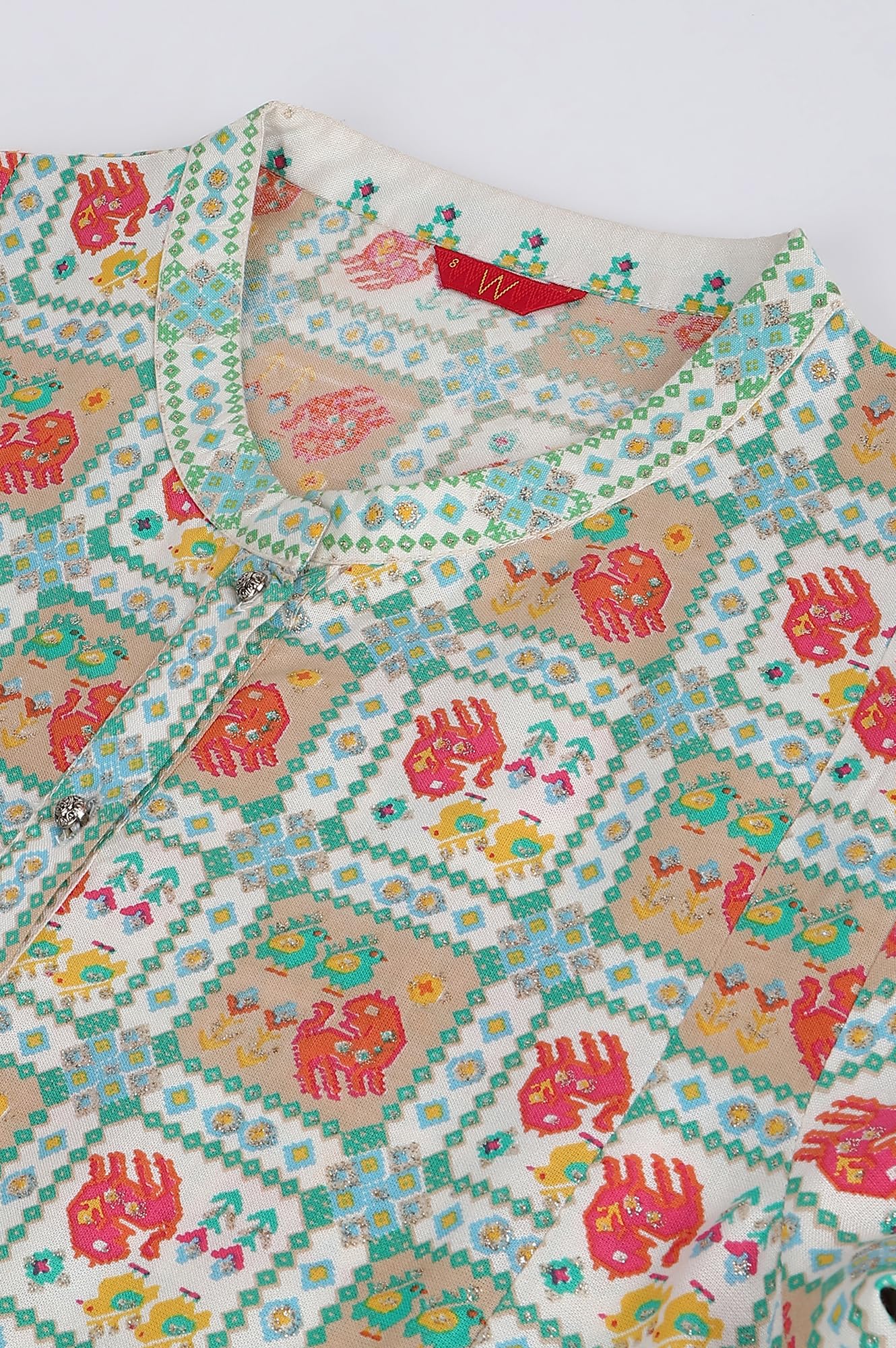 W For Woman Ecru And Multicoloured Printed Flared Kurta