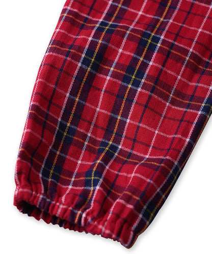 Beebay Kids Girls Shoulder Frill Check Dress RED