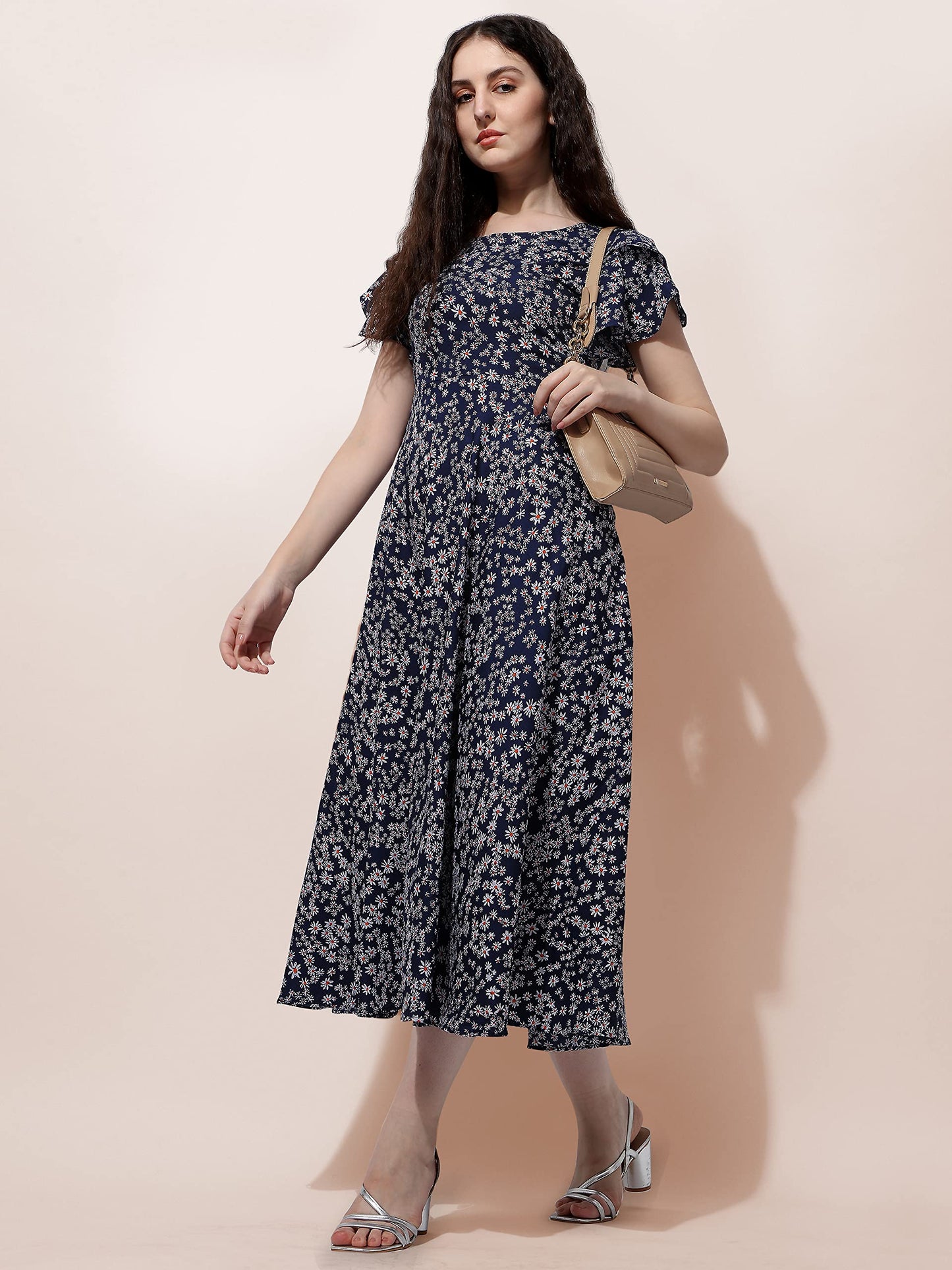 Oomph! Dress For Women Stylish | One Piece For Women Long | Trendy Long One Piece Summer Outfit | Lightweight Flared Maxi Dress
