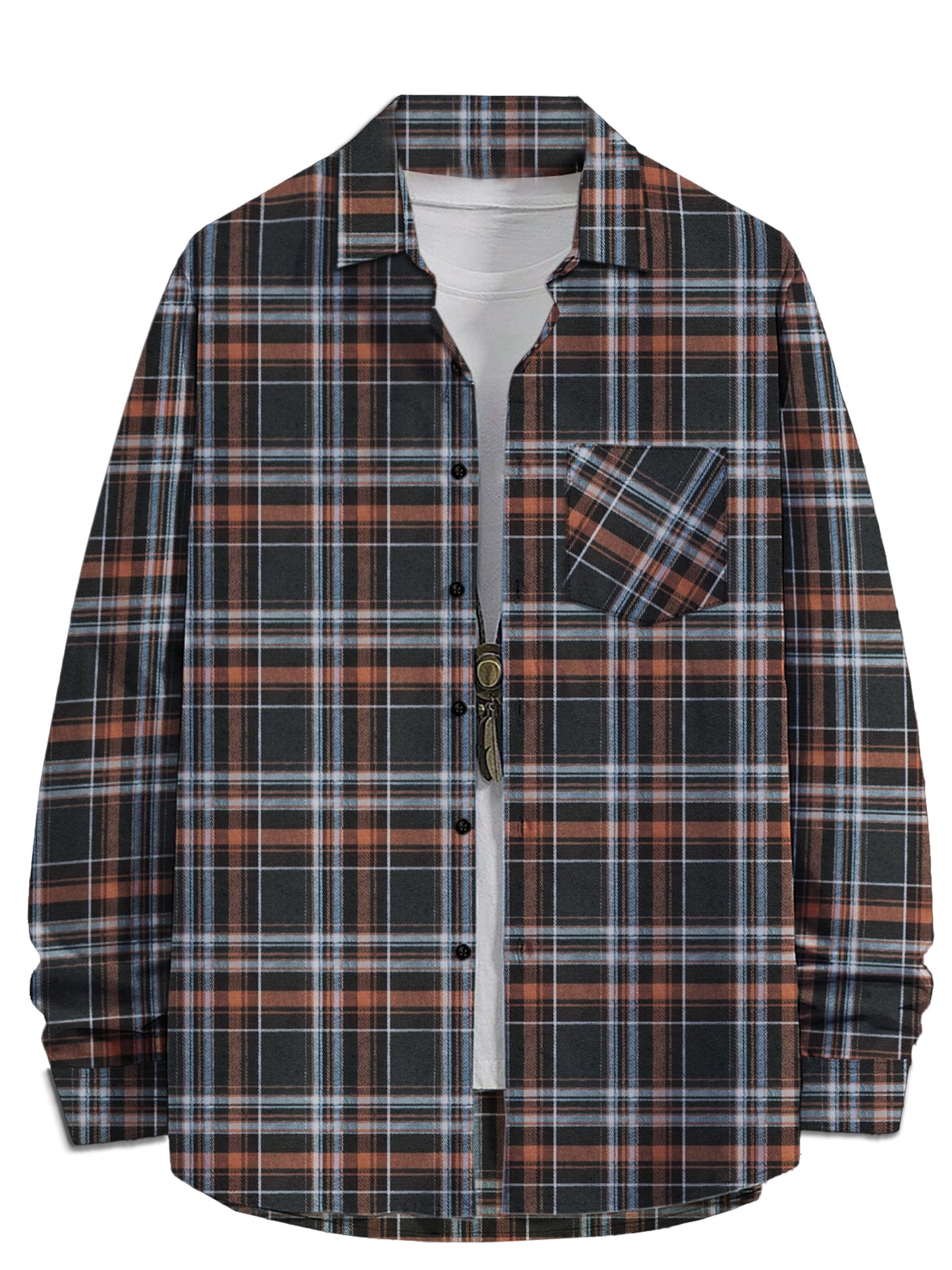 Noble Monk MenS Regular Long Sleeve Cotton Check Shirt | Casual Shirt With Spread Collar