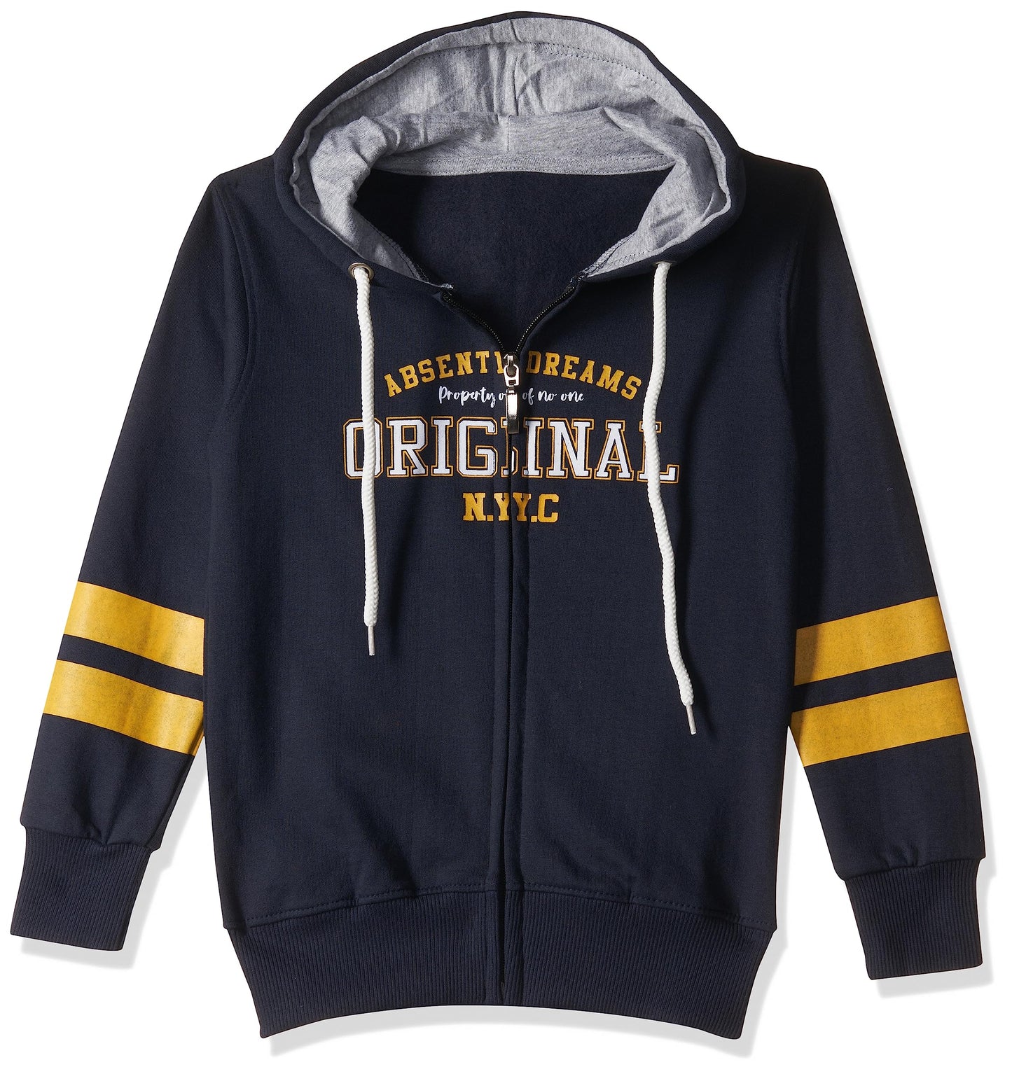 T2F Cotton Hooded Neck Regular Fit Hoodie (Boys-SS_35_Navy