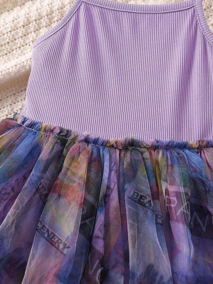 TAGAS Baby-Girls Net A-Line Knee-Length Dress Lavender