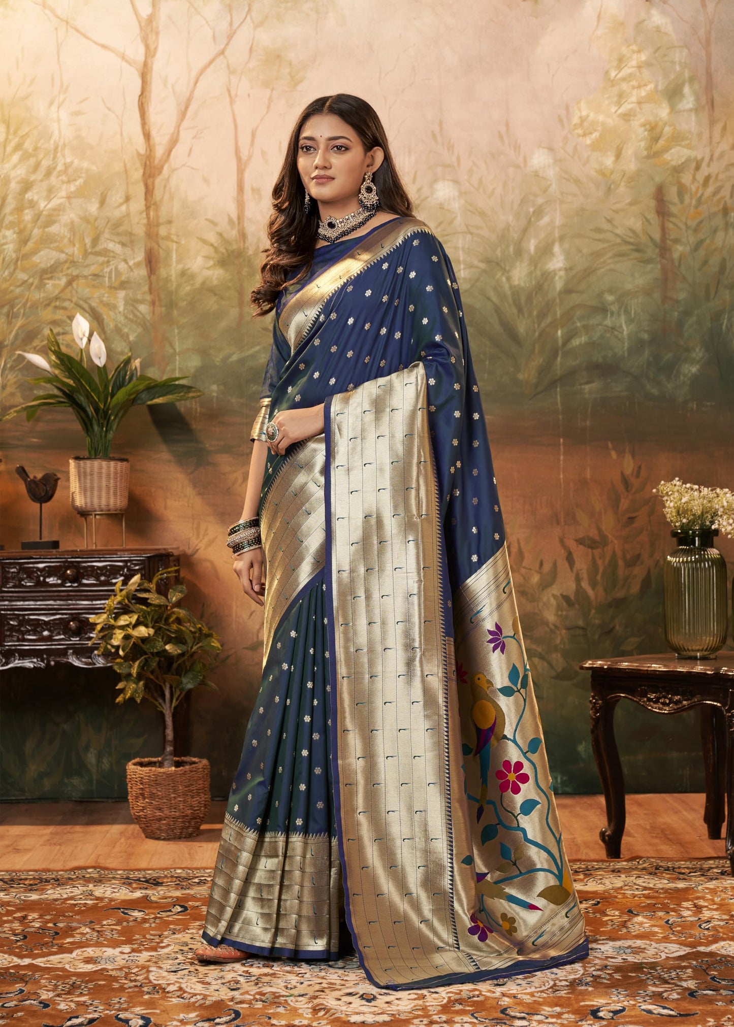 Pujia Mills Woman Pure Paithani Silk Banarasi Saree Indian Ethnic Wear Latest Kanjivaram Banarasi Saree In 2025 Woven Gold Zari