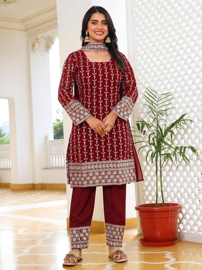 Fashion Basket Georgette Kurta Set With Duptta And Bottom For Women
