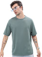 Ketch Men Polyester Blend Oversized Fit T-Shirt (Khts000532_Green, Small)