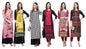 ANNI DESIGNER Women's Crepe Straight Printed Kurta Pack of 6 (Crepe Combo-6_99_Newly_)