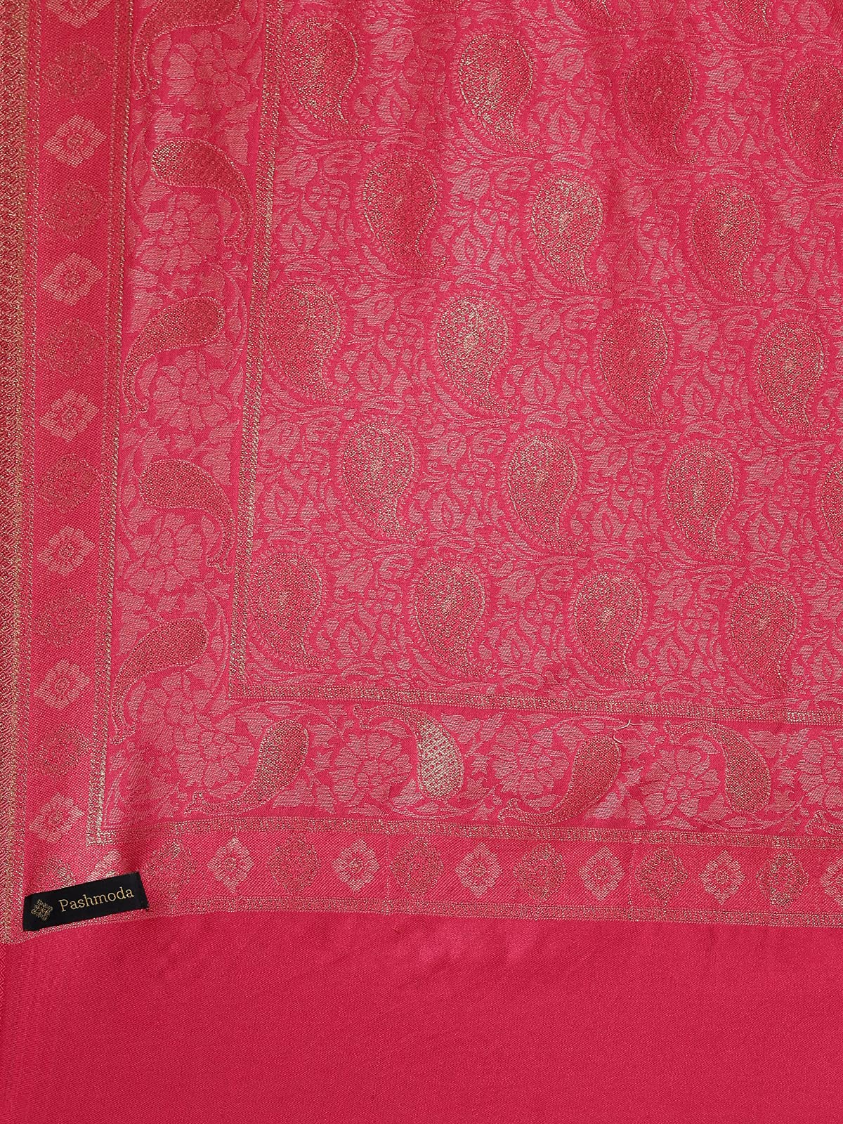 Pashmoda Women Nashaat Kaani Stole with Silky Zari Weave (Size 72X208 CM)
