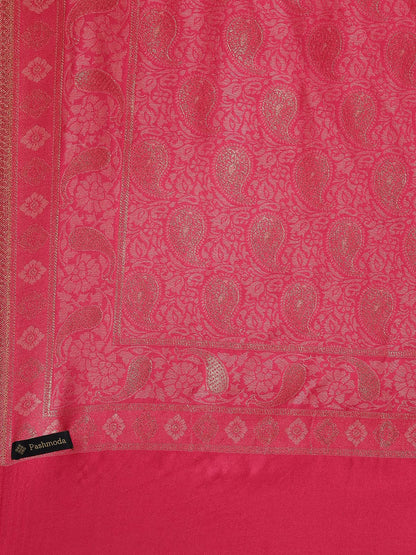 Pashmoda Women Nashaat Kaani Stole with Silky Zari Weave (Size 72X208 CM)