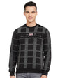 The Indian Garage Co Black Regular Fit Checkered Long Sleeve Pull On Sweatshirt