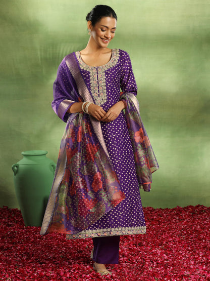 Libas WomenS Silk Blend Kurta Set (49267