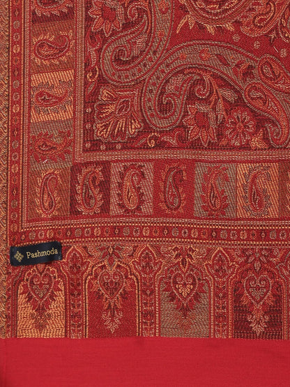 Pashmoda Women Dil-kash Kashmiri Royal Paisley Design Jamawar Shawl (Size: 101 X 203 Cms)