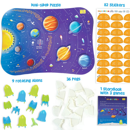 Imagimake Mapology Solar System Puzzles for Kids 4-8, Educational Cardboard Toys, Multicolour, Model MP32