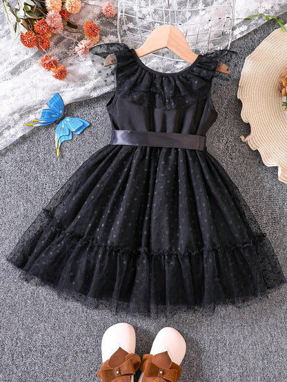 TAGAS Baby-Girls Net A-Line Knee-Length Dress