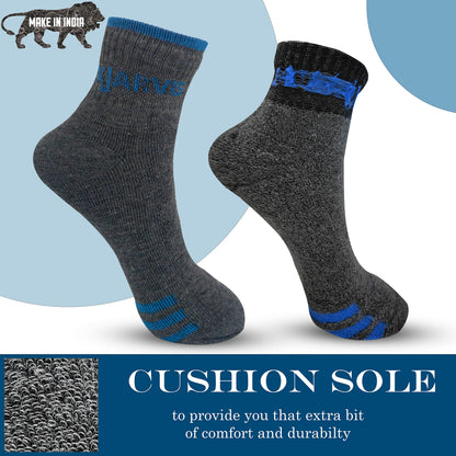 XJARVIS All-Season Ankle Sports Socks | High Cushioning, Arch Support, Breathable Cotton | Odor-Free, Moisture-Wicking | Men & W