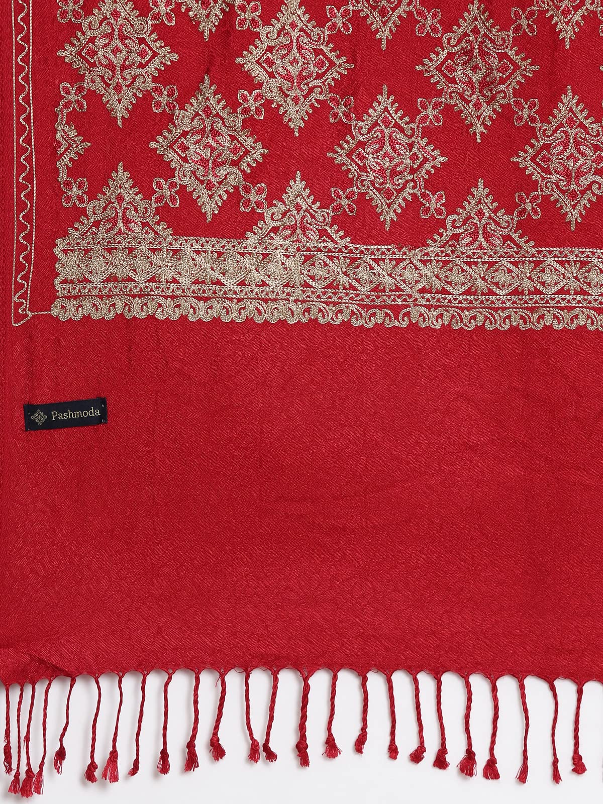Pashmoda Women Roohani Kashmiri Aari Embroidery Stole (Size: 71X203 CM)
