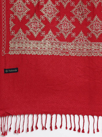 Pashmoda Women Roohani Kashmiri Aari Embroidery Stole (Size: 71X203 CM)