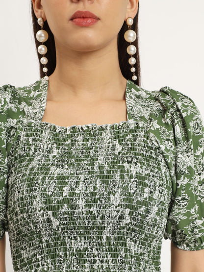 Kzully | Smocked A-Line Midi Dress - Elevate Your Style With Supreme Comfort