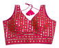 Pujia Mills Womens Readymade Blouse Sleeveless Blouse Embroidery jari Work Mirror Blouse Handwork Readymade Saree Blouse for Wo