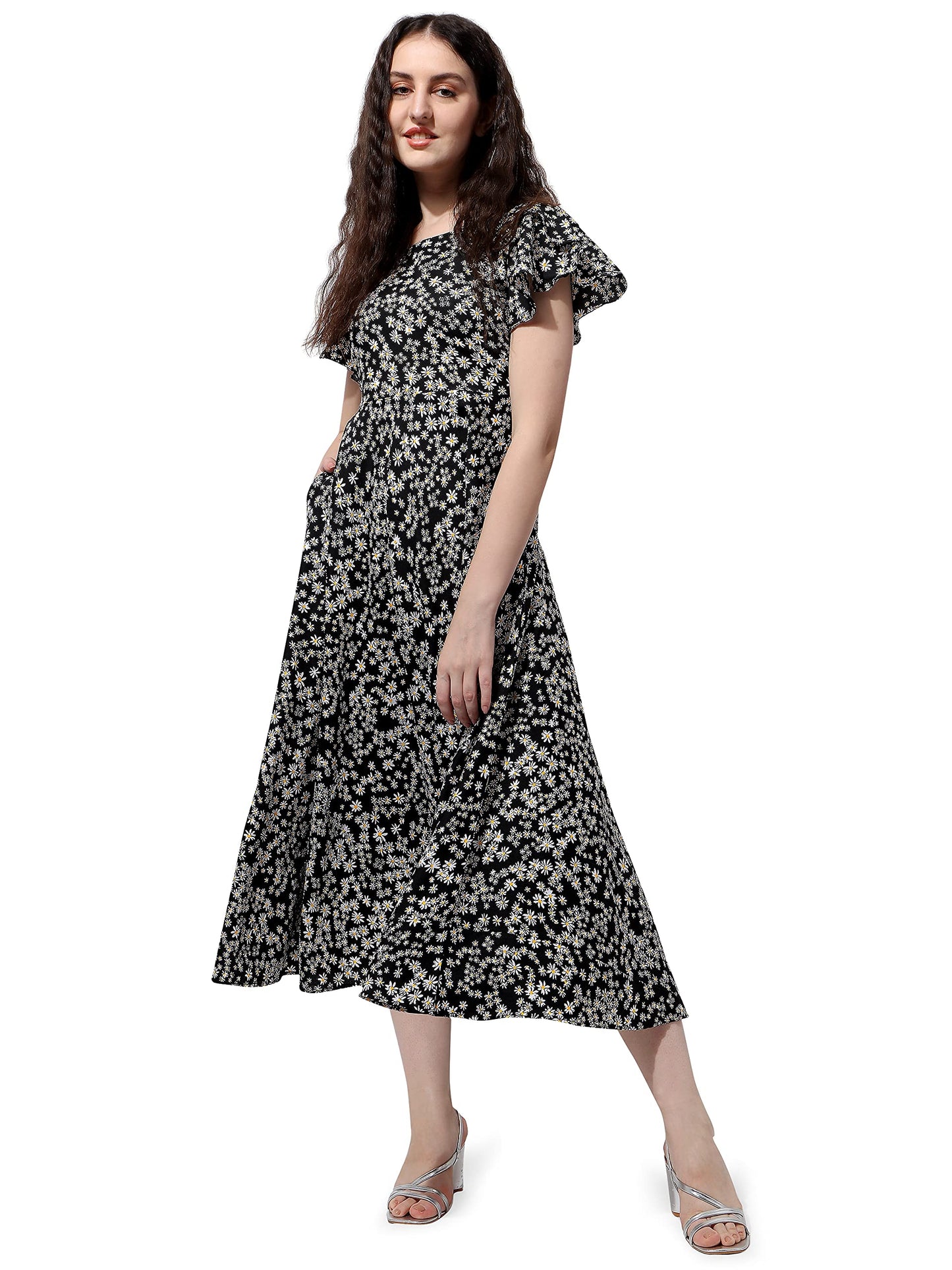 Oomph! Dress For Women Stylish | One Piece For Women Long | Trendy Long One Piece Summer Outfit | Lightweight Flared Maxi Dress