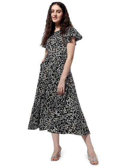 Oomph! Dress For Women Stylish | One Piece For Women Long | Trendy Long One Piece Summer Outfit | Lightweight Flared Maxi Dress