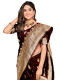 Glory Sarees Womens Pure Kanjivaram Soft Banarasi Original Satin Silk Saree Elegantly Crafted Graceful Wedding Design With Blous