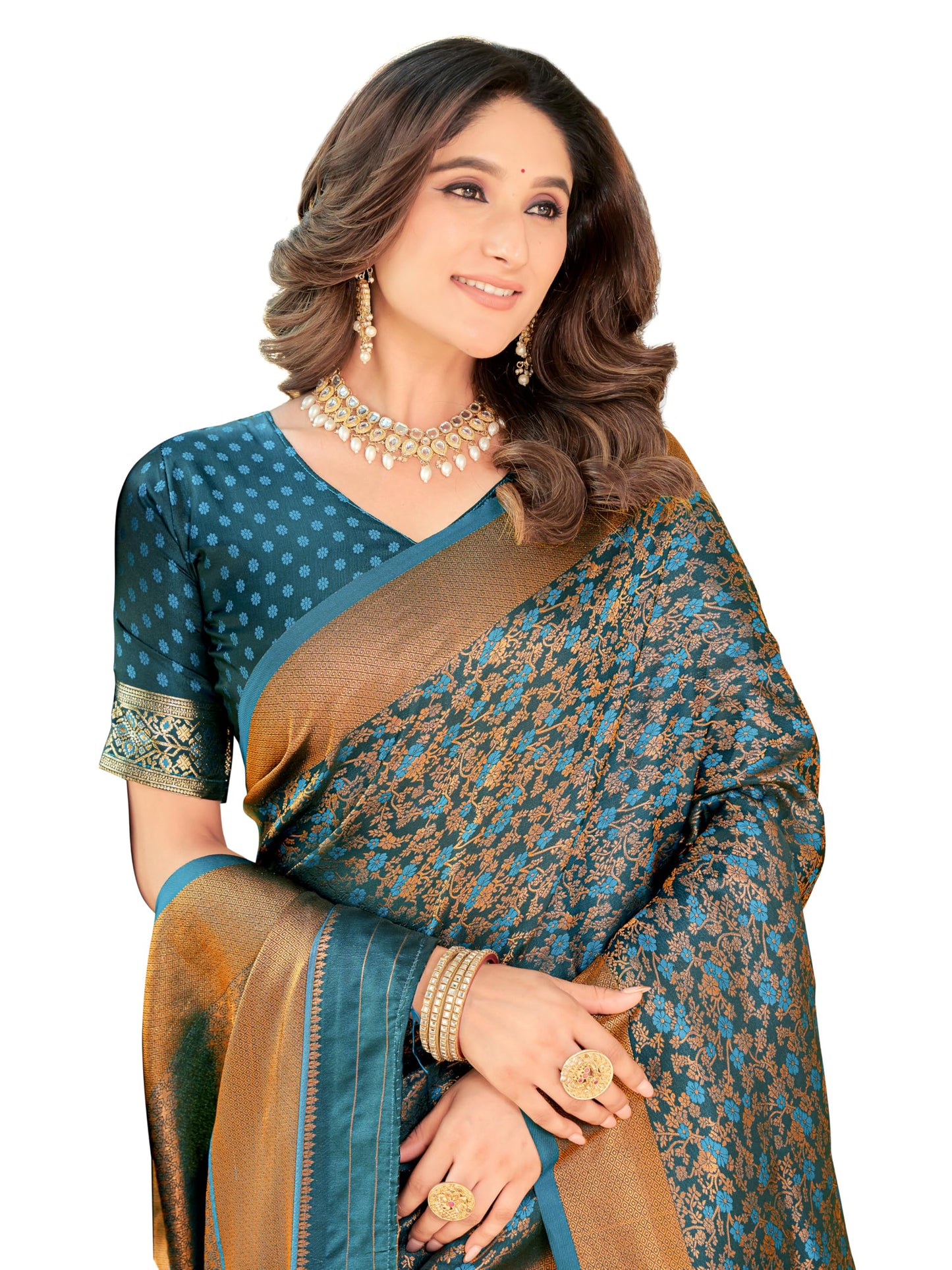 Glory Sarees Womens Pure Kanjivaram Soft Banarasi Original Satin Silk Saree Elegantly Crafted Graceful Wedding Design With Blous