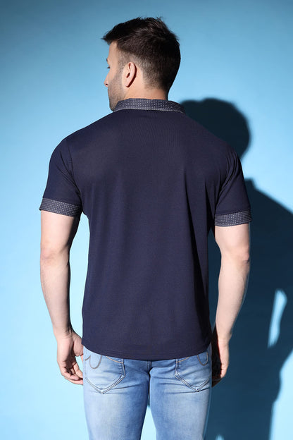 Leriya Fashion Tshirt For Men | Cotton Polyester | Dot Print Polo Neck | Regular Fit Solid T-Shirt For Boys | Suitable For Regul